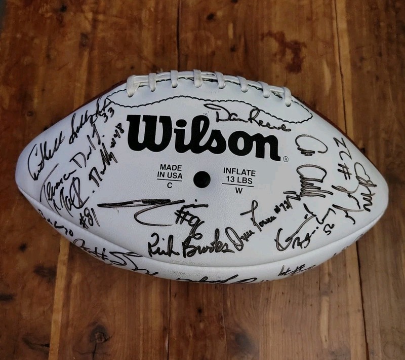 Wilson NFL Multi Signed Football Dan Reeves HOF Rich Brooks Bears Falcons Player