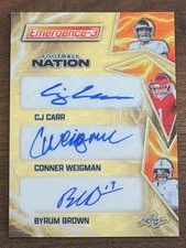 2025 Leaf CJ Carr Conner Weigman Byrum Brown Gold Vinyl SuperFractor Auto 1/1