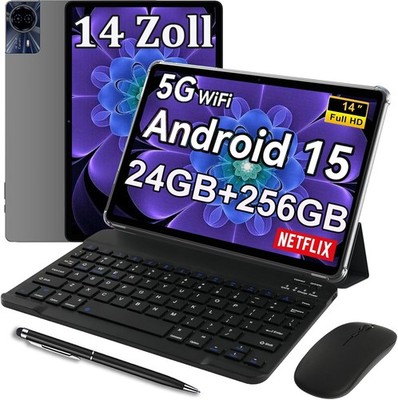 2025 Neueste Tablet 14 Zoll Android 15 24GB RAM+256GB/22GB+256GB 8-Core 5G WiFi