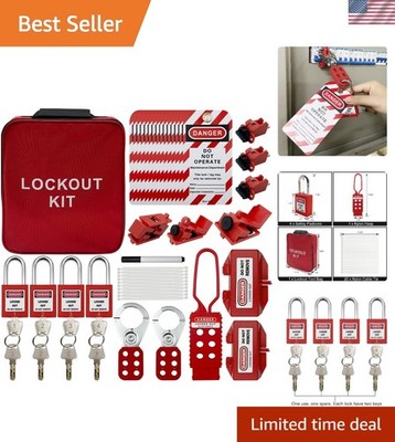 Professional Lockout Tagout Kit - Multi-Pole Breakers and Lockout Tags Included