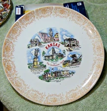 Kansas The Sunflower State Vintage Souvenir Collector Plate 9.5"