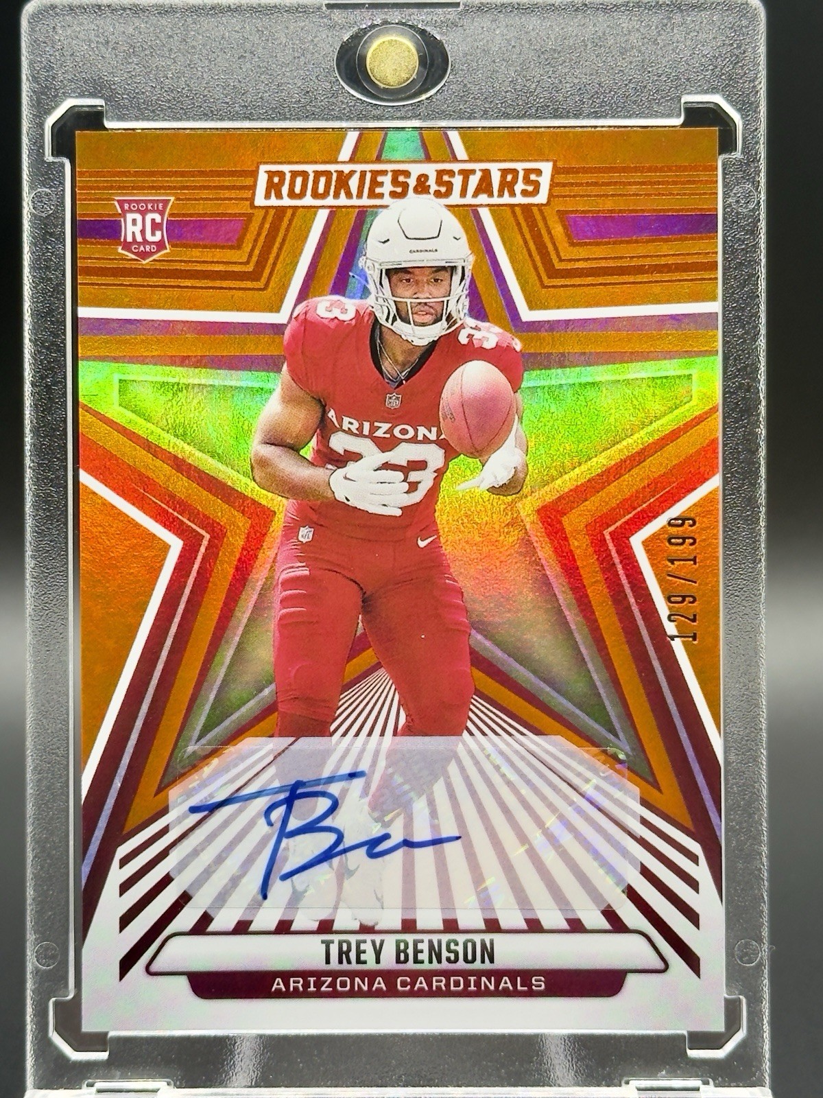 Trey Benson Panini Rookies & Stars #193 Autograph-Orange