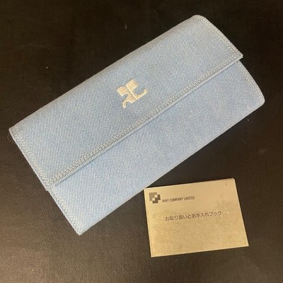 Courreges Women Wallet Extremely Denim Long Wallet Navy Limited Edition VHTF D