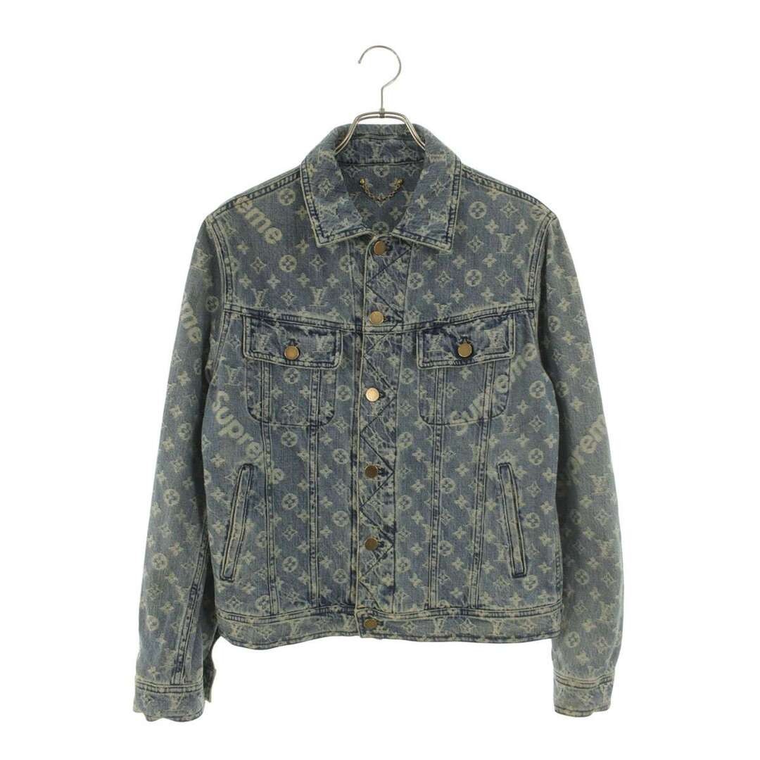 Supreme Louis Vuitton 17AW LV Jacquard Denim Trucker Jacket Monogram Men's Used image 2