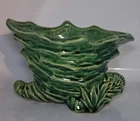 Vintage McCoy 1950s Green Cornucopia Planter