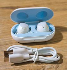 Samsung Galaxy Buds True Wireless Bluetooth In-Ear Earbuds Mic Case White/Blue