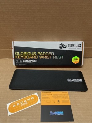 Glorious Wrist Pad/Rest - Compact Black Mechanical Keyboards Stitched Edges