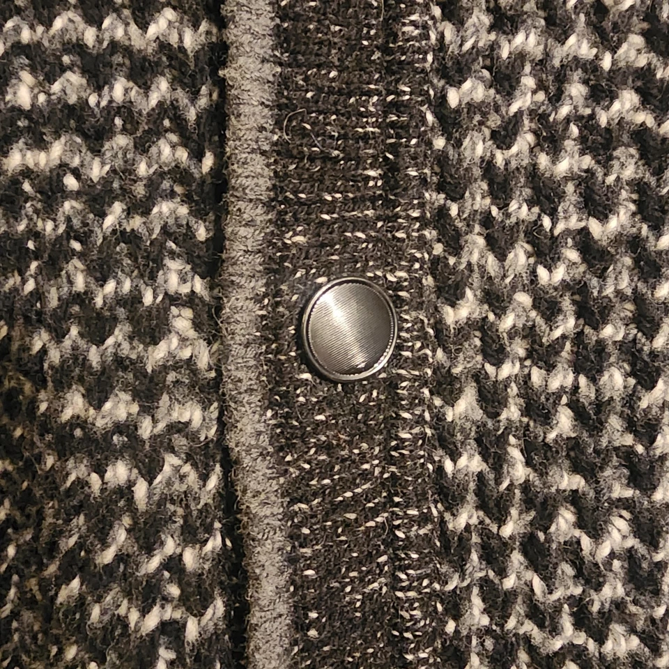 NEIMAN MARCUS RAG & BONE women's black/white wool/cotton button down cardigan M - Image 4 of 4