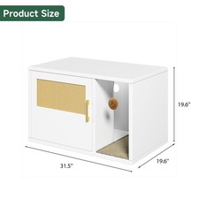 Cat Litter Box Cabinet Multifunctional White Modern House Washroom End Table