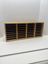 Vintage Napa Valley Wood 32 Slotted Cassette Tape Holder Storage Wooden Box