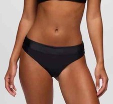 Prana NEW Summer Wave Black Bikini Swim Mid-Rise Bottoms Size XL UPF Beach