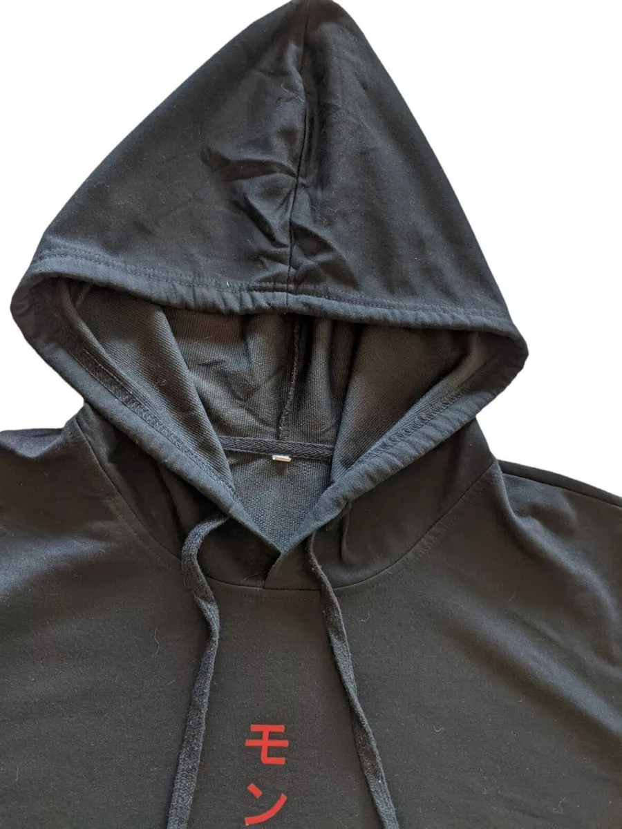 Black hoodie with japanese writing deals
