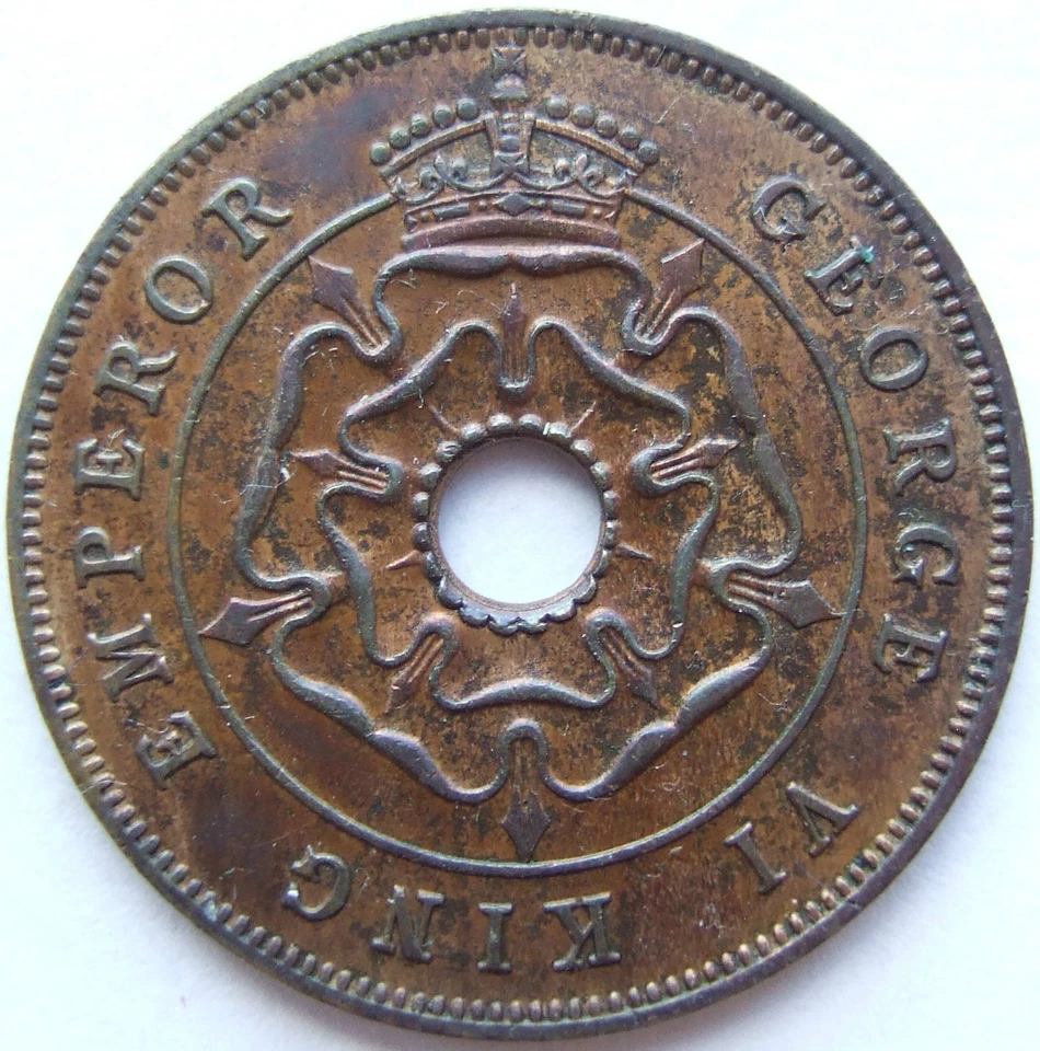 Coin George VI KM 8a Bronze Southern Rhodesia 1 Penny 1942 in Uncirculated - Image 2 of 2