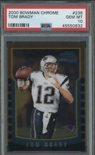 Tom Brady Rookie PSA 10 Gem Mint Rookie Card 2000 Bowman Chrome #236 Pat’s GOAT