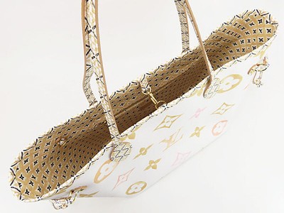 LOUIS VUITTON Neverfull MM Tote Bag BY THE POOL Beige White M22978  