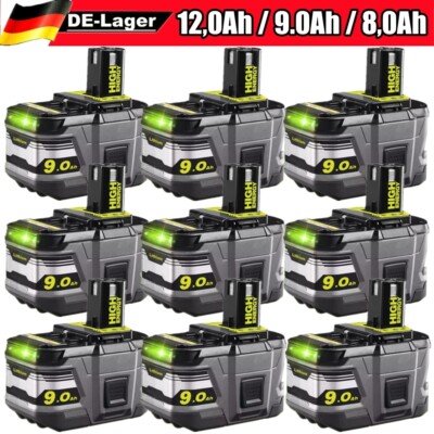 12,0Ah 9,0Ah 8,0Ah Für Ryobi Akku 18V Lithium OnePlus RB18L50 P108 RB18L40 P104