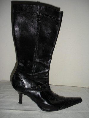 black italian leather boots