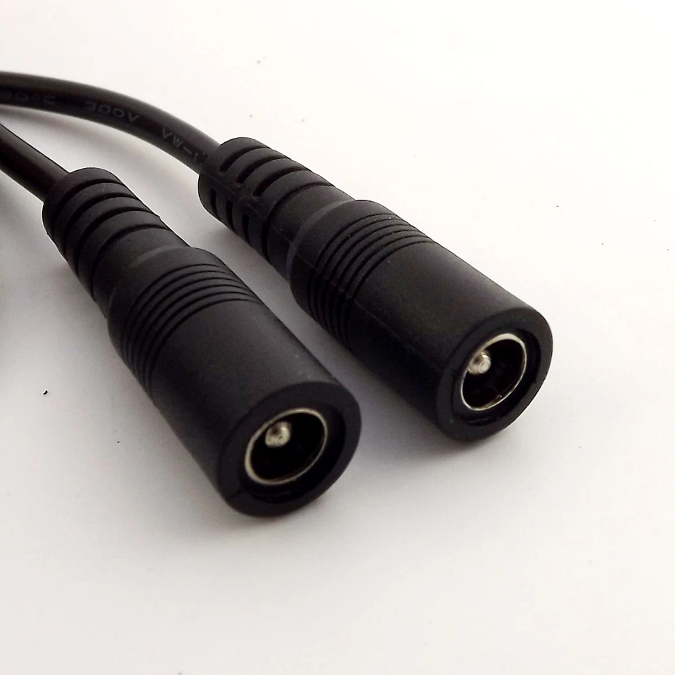 5.5 x 2.1mm Female Socket To Female CCTV DC Power Supply Adapter Cable 2ft 18AWG - Image 3 of 4