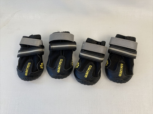 QUMY Dog Shoes Boots Rugged Non Slip With Reflective Tape Pet Booties Size 3