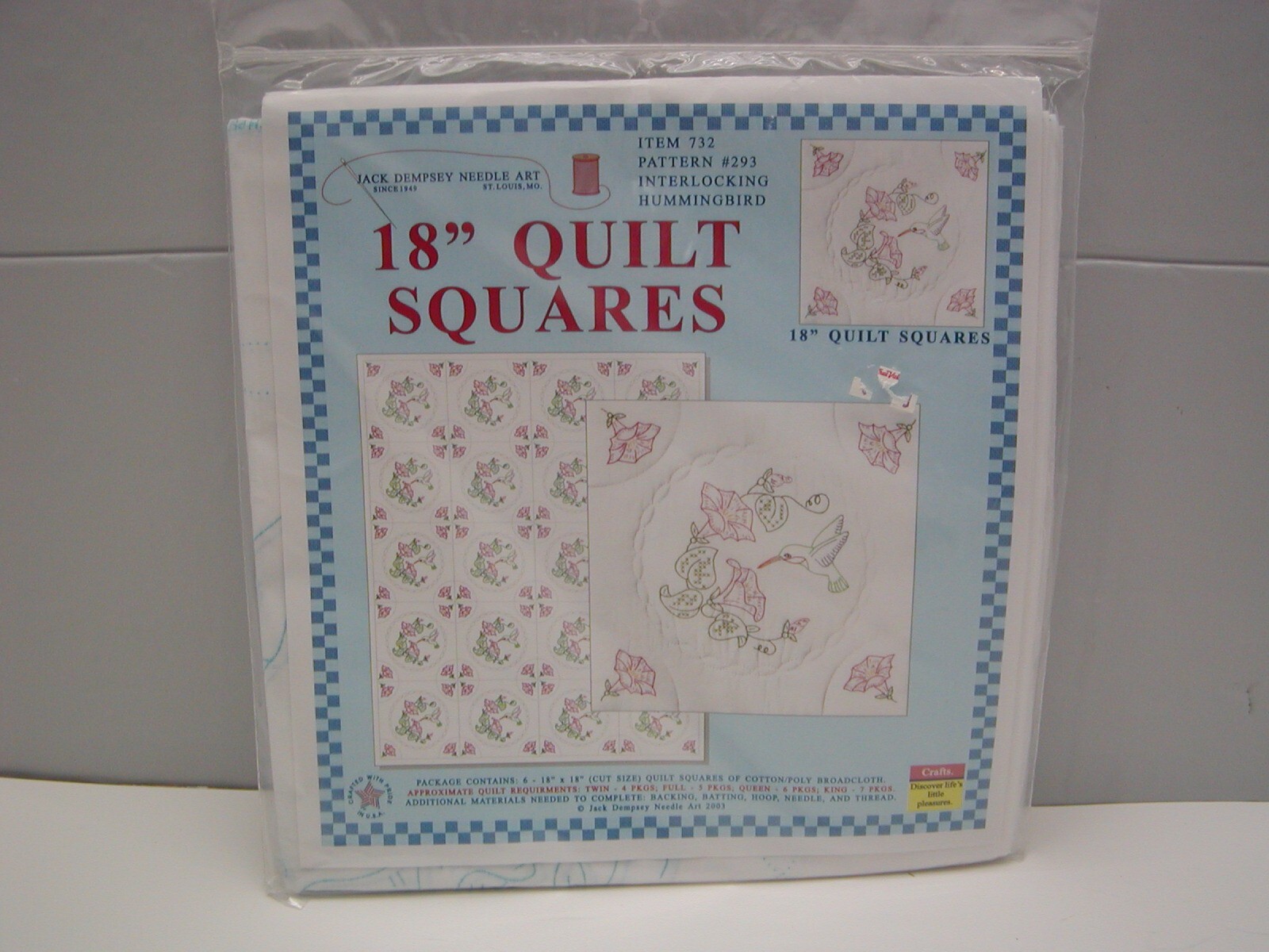 Jack Dempsey Stamped White Quilt Blocks 18X18 6/Pkg-Mare & Colt