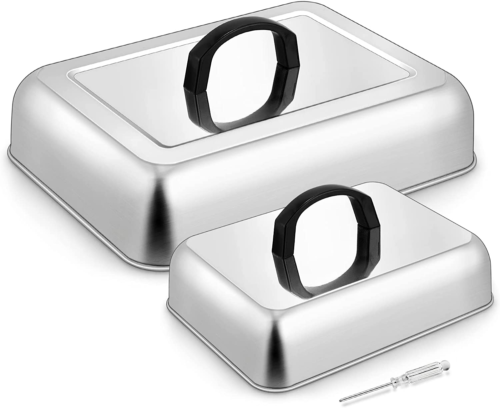 Rectangle Cheese Melting Dome, Hasteel Stainless Steel Basting Cover for Flat To - Afbeelding 1 van 12