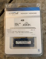 Crucial Mac 4GB DDR3 SD Ram Memory Module. New