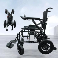 Dual Motor 500W 24V 12Ah Lightweight Foldable Electric Wheelchairs US5A