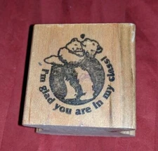 I'M GLAD YOU ARE IN MY CLASS Teacher's Wood Mounted Rubber Stamp FEARLESS DESIGN