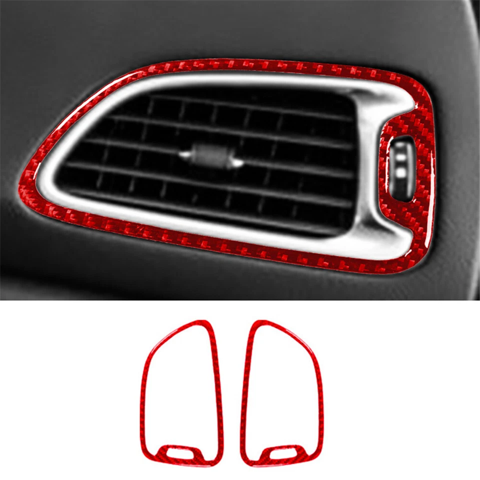 Kit de cubierta interior completo de fibra de carbono roja de 35 piezas para Chrysler 200 2015-2017 Foto 3 de 4