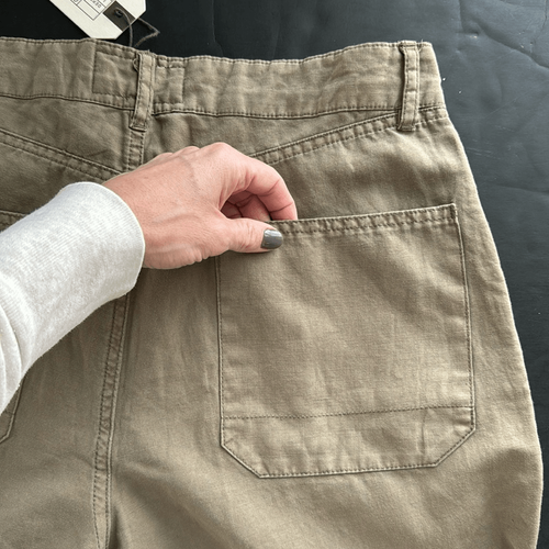 Pantaloni cargo donna Current/Elliott taglia 30 misto lino The Worker gamba dritta nuovi con etichette - Foto 8 di 15