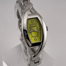 Fossil Womens Watch ES-2433 Quartz 20mm Case Yellow Dial Three Hands