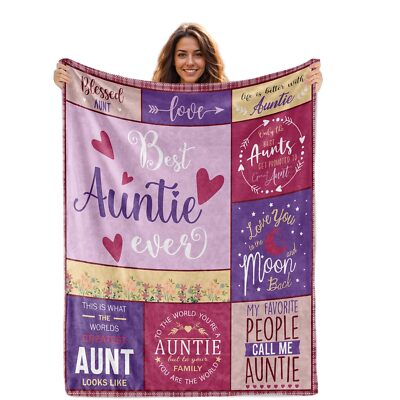 Gifts for Aunt Flannel Throw Blanket 60x50Inches from Nieces and Nephews Aunt...