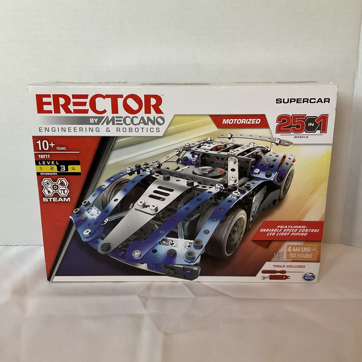 Original Erector by Meccano Supercar Model Vehicle Building Kit