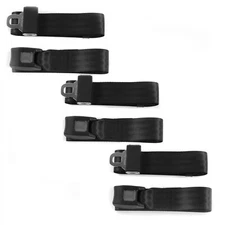 Ford 1955 - 1956 Standard 2pt Black Lap Bench Seat Belt Kit - 3 Belts SafTboy 