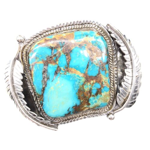 Vintage Museum Quality Sterling Silver 2” ROYSTON TURQUOISE BELT BUCKLE 108.5g - 第 1/16 張圖片