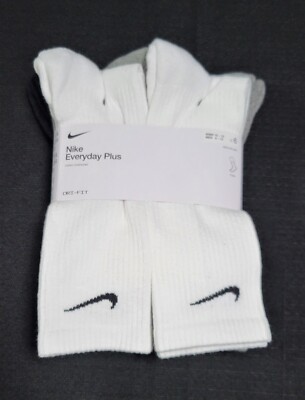 Nike Mens Everyday Performance PLUS Crew Socks 6 Prs DRI-FIT SZ 8-12 Multi Color