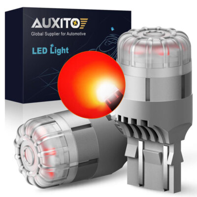 2pcs 7443 7440 AUXITO 7444 Red LED Turn Signal Tail Brake Light Bulbs Error Free
