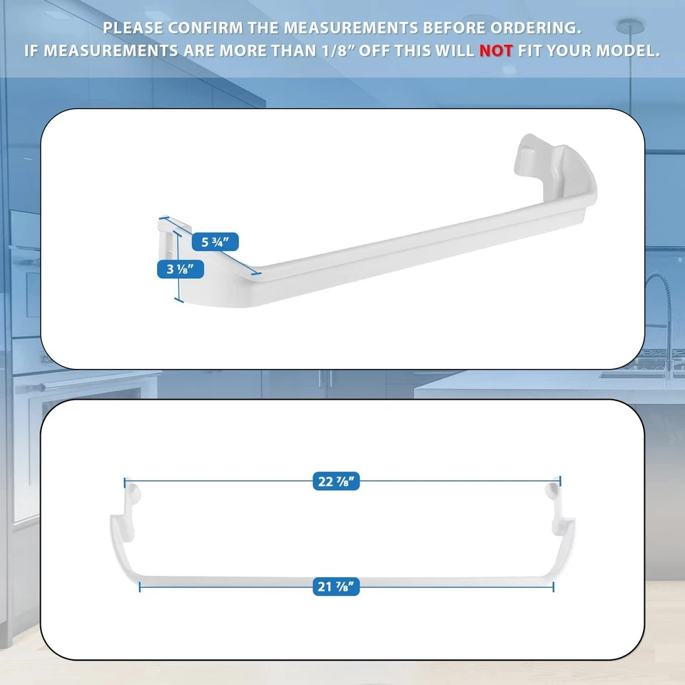 Combo de barra de estante de puerta compatible con Frigidaire 240534901 240534701 3 piezas Foto 4 de 4