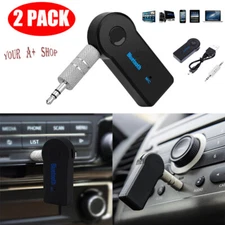 2 Pack Wireless Bluetooth Receiver 3.5mm AUX Audio Stereo Music Home Car Adapter