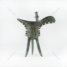 8.3"China Shang Dynasty,Bronze wine cup [Fuhao Jue cup][妇好爵杯]
