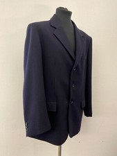 Classic Vintage 90s Men's Wool Cashmere Blazer in Navy EU Size 52