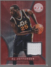 AL JEFFERSON  2012-13  PANINI  TOTALLY CERTIFIED RED MATERIALS JERSEY CARD #5