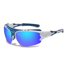 Blue Shield Wraparound Sports Running Cycling Reflective Mirror Sunglasses