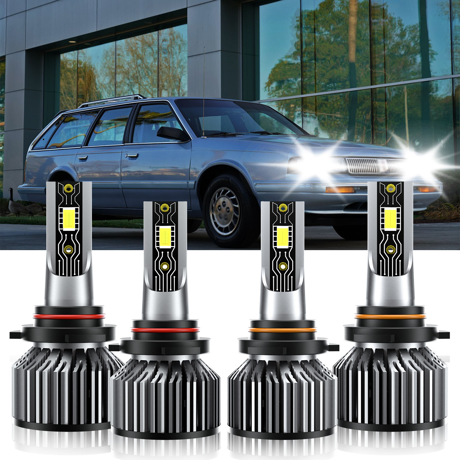 9005+9006 LED Headlight Bulb 6500K For Oldsmobile Cutlass Cruiser 1987-1994