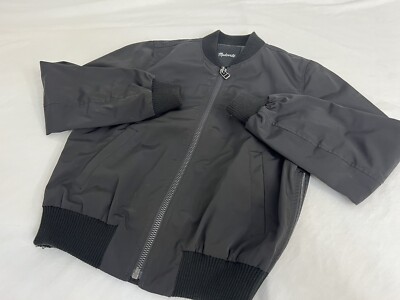 Madewell Mens Lined Bomber Jacket Black Size XS