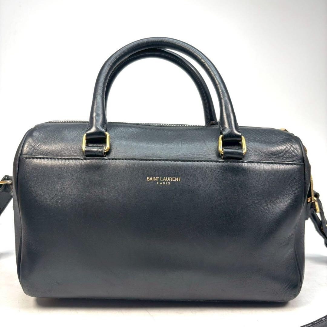 Borsa a tracolla Yves Saint Laurent YSL 2 vie pelle nera autentica F0508172