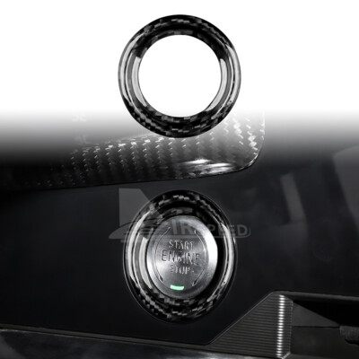 Black REAL HARD Carbon Fiber Start Stop Engine Button For Corvette C8 2020-2023