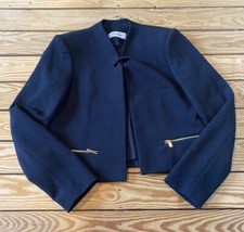 Calvin Klein Women  s Zip Pocket open front Blazer jacket size 2 Black T8