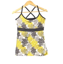 Y2k Soybu Babydoll Top Womens M Yellow Cross Back Yoga Pickleball Tank