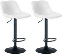 2Er Set Barhocker Loft Kunstleder Weiß